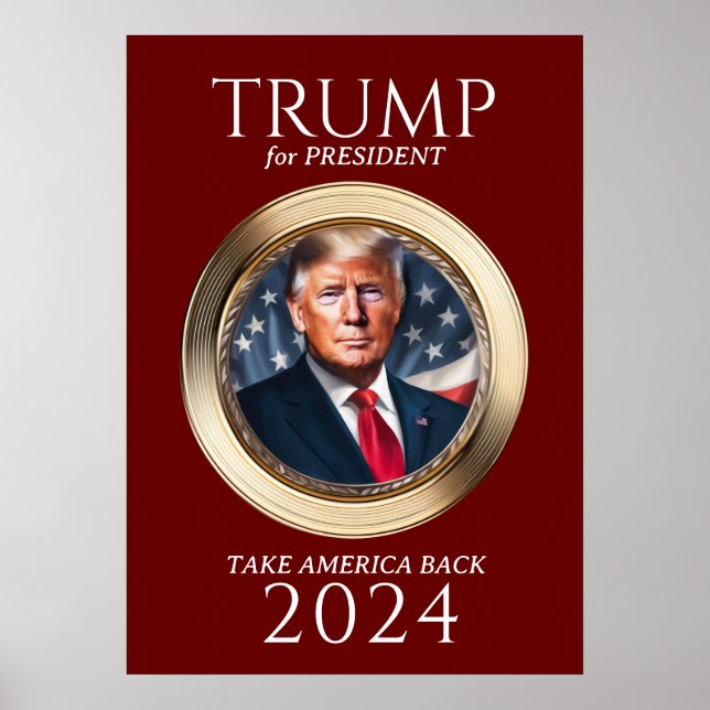 Trump 2024 Kampanj Republican Red Keepsaké Poster (Framsidan)