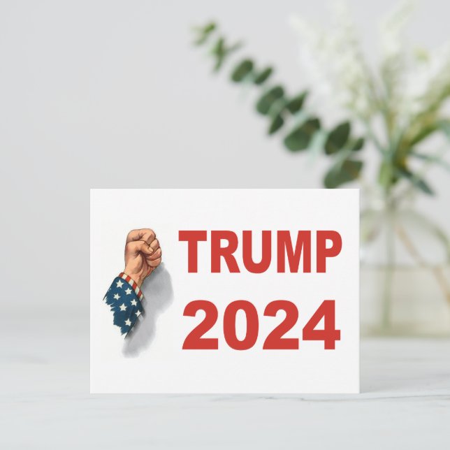 Trump 2024 Kampen mot konflikter Vykort (Stående Fram)