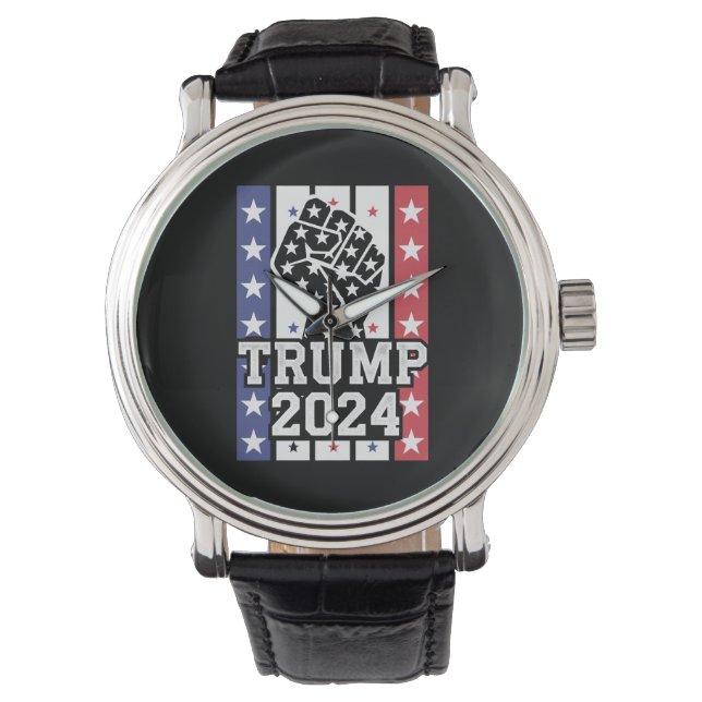 Trump 2024 Knut Olaglagd Hillbilly J.D.Vance 2024 Armbandsur (Framsida)