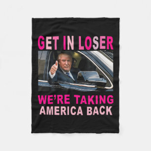 Trump 2024 Kom in Loser Vi tar tillbaka Amerika Fleecefilt