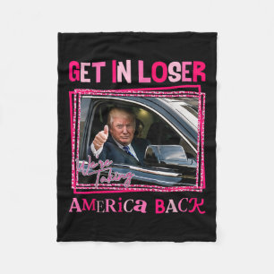 Trump 2024 Kom in Loser Vi tar tillbaka Amerika Fleecefilt