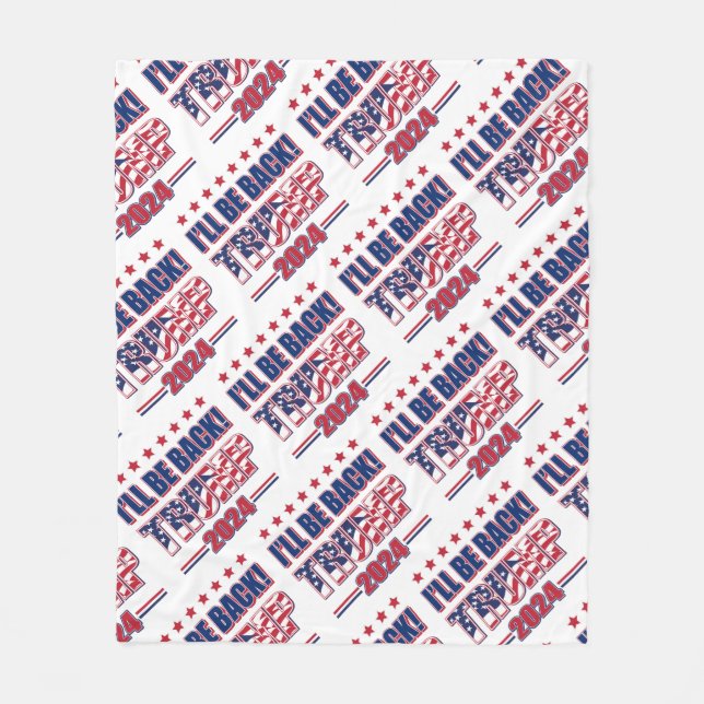 Trump 2024 kommer tillbaka fleecefilt (Framsidan)