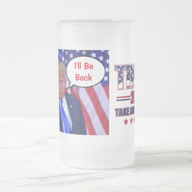 Trump 2024 kommer tillbaka frostat ölglas (Center)