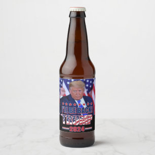 Trump 2024 kommer tillbaka ölflaska etikett