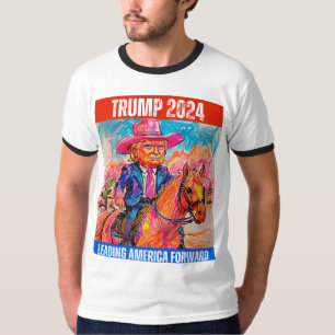 TRUMP 2024 LEADING AMERICA FRAMÅT T SHIRT