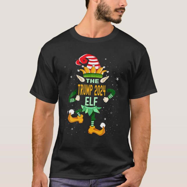 Trump 2024 - Matchningsenhet Xm för Elf-julfamilje T Shirt (Framsida)
