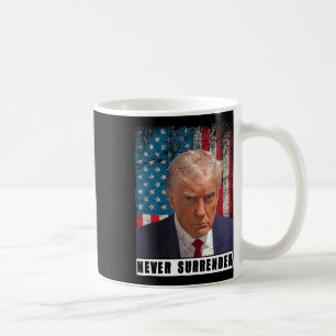 Trump 2024 Mugg Shot President Överger aldrig Flag