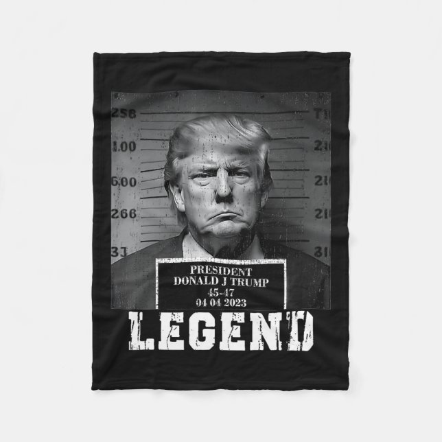Trump 2024 Mugshot President Legend Fleecefilt (Framsidan)