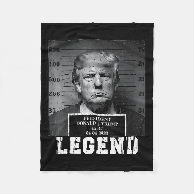 Trump 2024 Mugshot President Legend Fleecefilt (Framsidan)