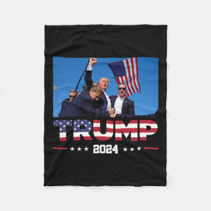 Trump 2024 Överlevt shot vid val Rally Fleecefilt