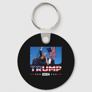 Trump 2024 Överlevt shot vid val Rally Nyckelring