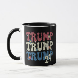 Trump 2024 Patriotic American Flagga 4:e juli Mugg