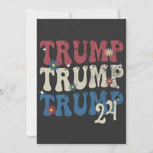 Trump 2024 Patriotic American Flagga 4:e juli Spara Datumet