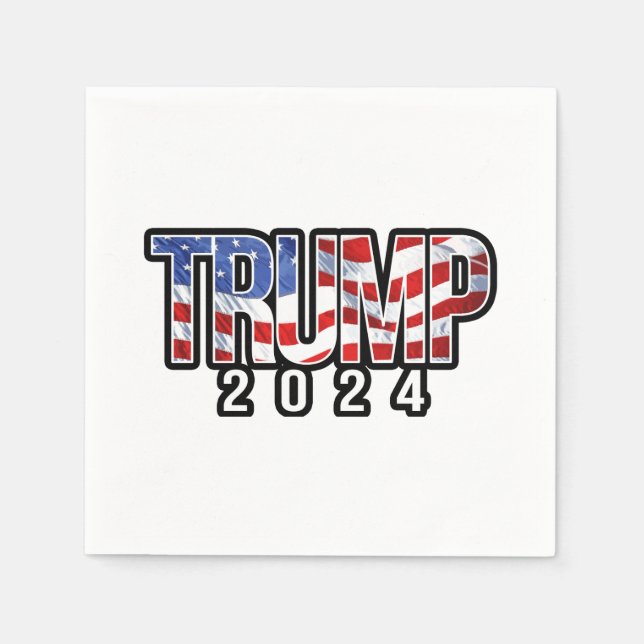 Trump 2024 Patriotic Block Brev Pappersservett (Framsidan)