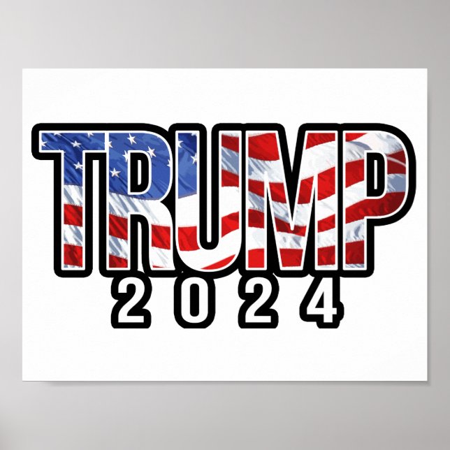 Trump 2024 Patriotic Block Brev Poster (Framsidan)