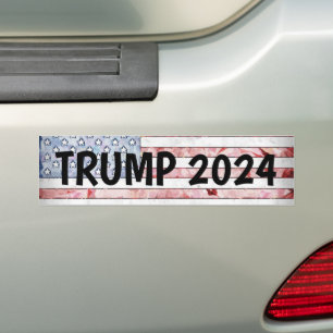TRUMP 2024 PATRIOTIC FLAGGA BUMPER STICKER BILDEKAL