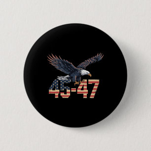 Trump 2024 President 45 och 47 American Flagga Tru Knapp