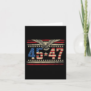 Trump 2024 President 45 och 47 American Flagga Tru Kort