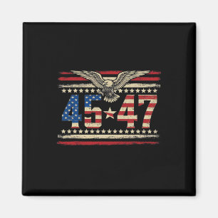 Trump 2024 President 45 och 47 American Flagga Tru Magnet