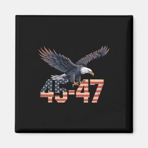 Trump 2024 President 45 och 47 American Flagga Tru Magnet