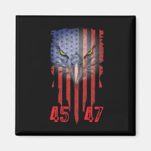 Trump 2024 President 45 och 47 American Flagga Tru Magnet