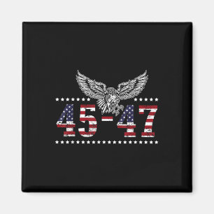 Trump 2024 President 45 och 47 American Flagga Tru Magnet