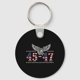 Trump 2024 President 45 och 47 American Flagga Tru Nyckelring