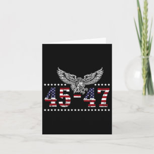 Trump 2024 President 45 Och 47 Amerikansk Flagga T Kort