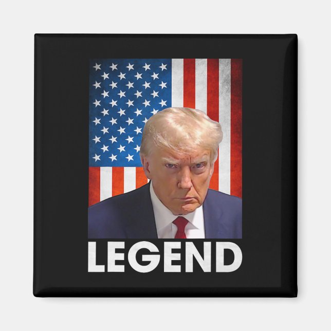Trump 2024 President Legend American Flagga Magnet (Framsidan)