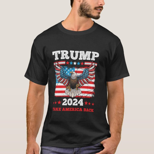 Trump 2024 President USA flagga Eagle President E T Shirt (Framsida)