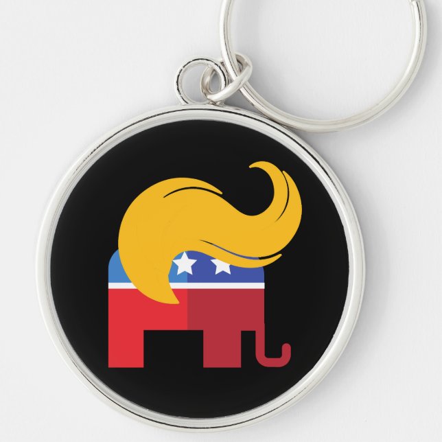 Trump 2024 presidentvalet  rund silverfärgad nyckelring (Framsidan)