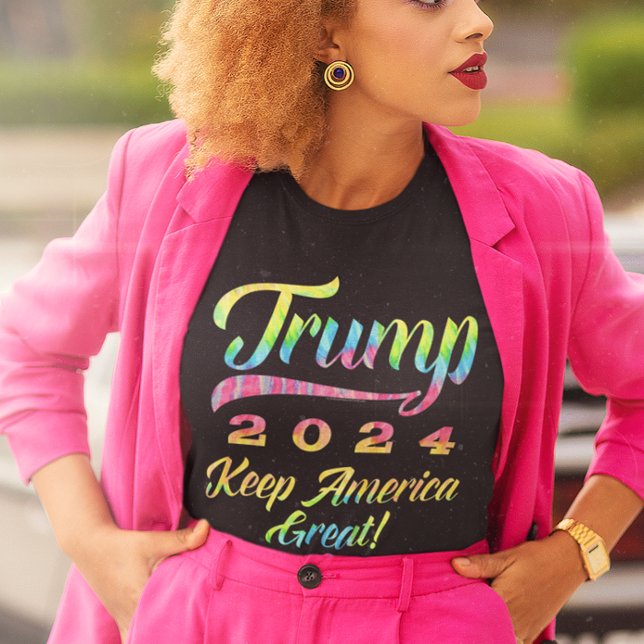 Trump 2024 Rainbow Tie Dye Behålla America Underba T Shirt (Skapare uppladdad)