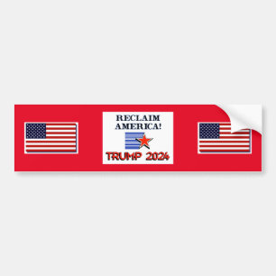 Trump 2024 Reclaim America Bumper Sticker Bildekal