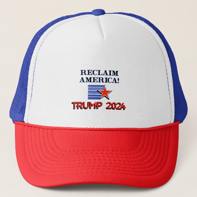 Trump 2024 Reclaim America Truckerkeps (Framsida)