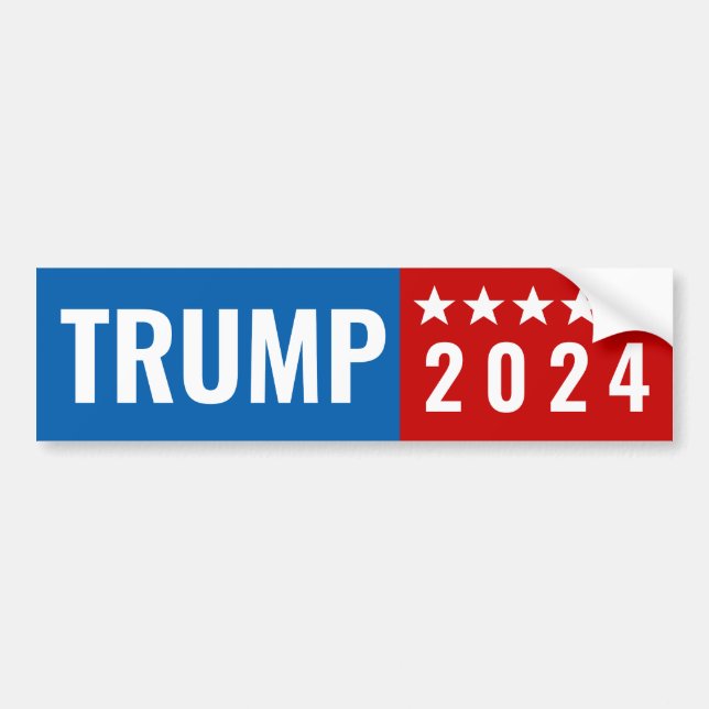 Trump 2024 Red and Blue w/Stars Bildekal (Framsidan)