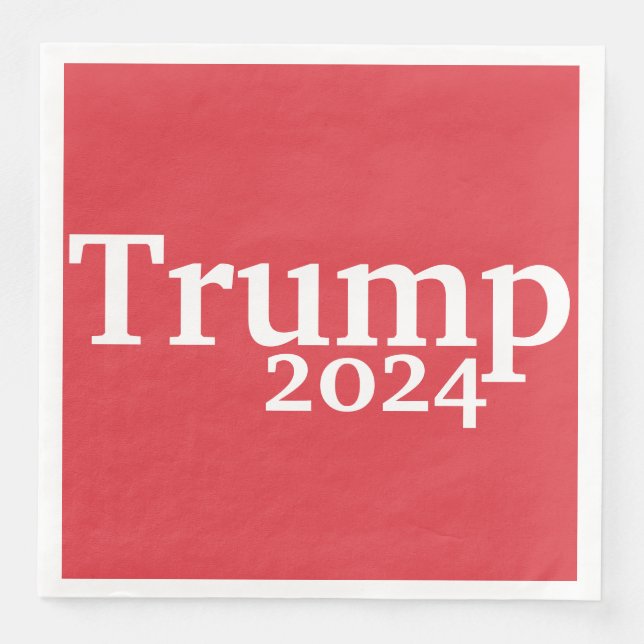 Trump 2024 Red and White President Kampanj Pappersservett (Framsida)