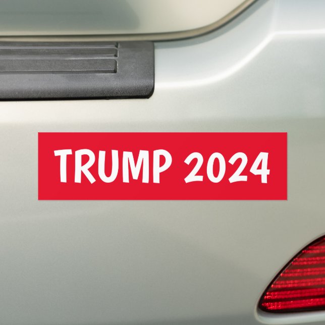 TRUMP 2024 RED BUMPER STICKER BILDEKAL (På Bil)