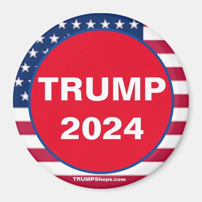 TRUMP 2024 Red Patriotic Magnet (Framsidan)