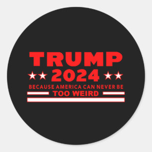 TRUMP 2024 RED RUNT KLISTERMÄRKE