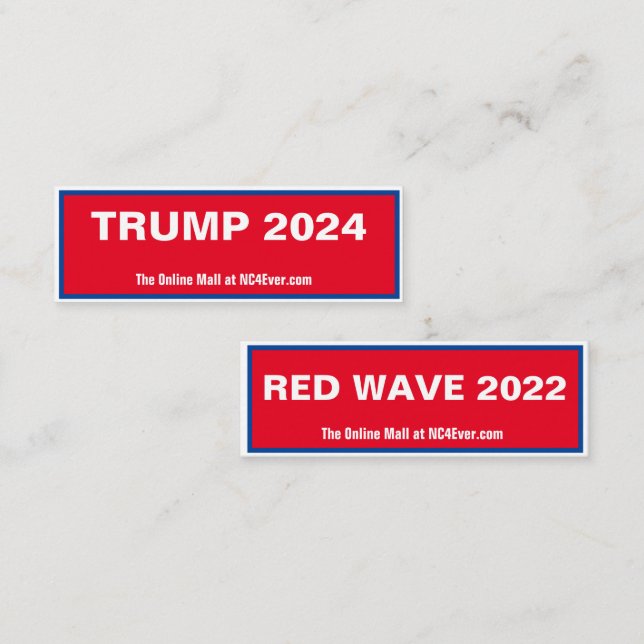 TRUMP 2024 RED WAVE 2022 MINI AFFÄRSKORT VISITKORT (Fram/baksida)