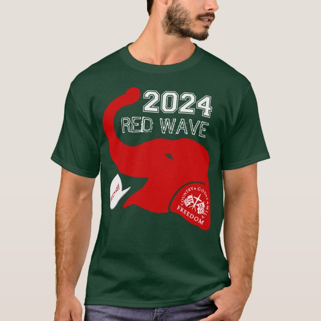 TRUMP 2024 RED WAVE T SHIRT (Framsida)
