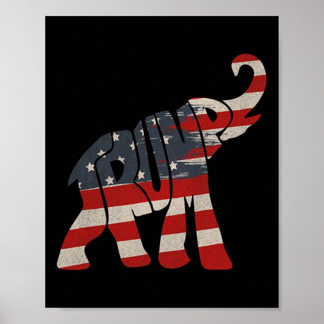 Trump 2024 Republican Elephant Trump Supporter Poster (Framsidan)