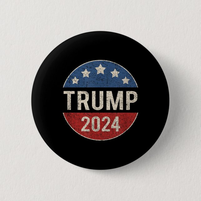 Trump 2024 Retro Kampanj Button Re Valect Presiden Knapp (Framsida)