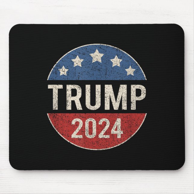 Trump 2024 Retro Kampanj Button Re Valect Presiden Musmatta (Framsidan)