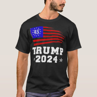 Trump 2024 Retro Kampanj Button Re Valect Presiden T Shirt