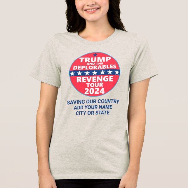 Trump 2024 Revenge Tour Deplorables Personlig T Shirt (Framsida)