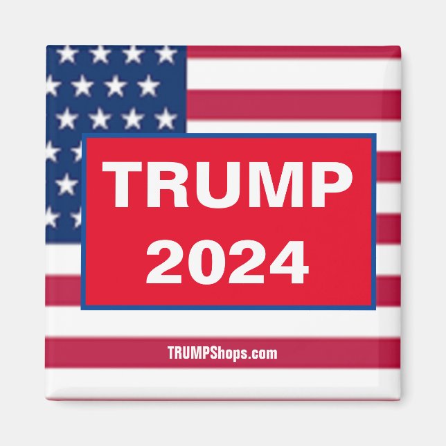 TRUMP 2024 röd magnet (Framsidan)