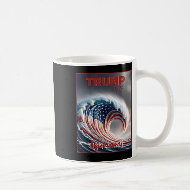 Trump 2024 Röd Våg Tsunami Usa Val Röstning Kaffemugg (Höger)
