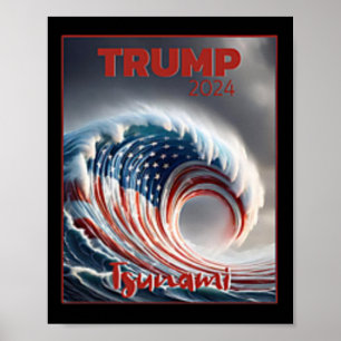 Trump 2024 Röd Våg Tsunami Usa Val Röstning Re Poster