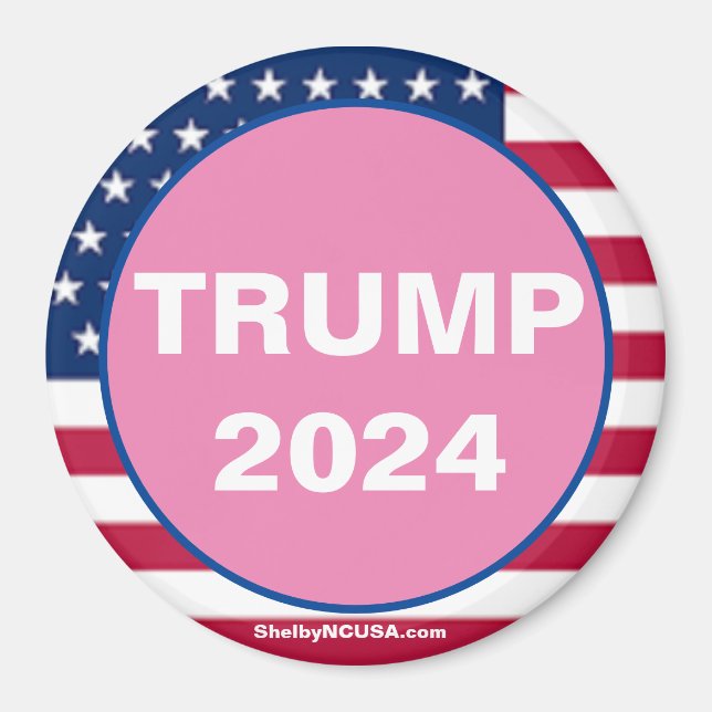TRUMP 2024 Rosa Patriotic Magnet (Framsidan)